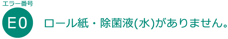 ロール紙・除菌液(水)がありません。